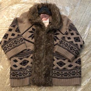 🆕faux fur! oversized trendy chic Cardigan! very soft Sweater w/pockets! Medium